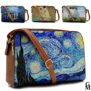 GM borsetta tracolla donna nuova fantasia dipinto Van Gogh Notte stellata klimt