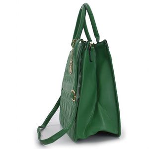 Borsa grande GM trapuntata pelle elegante verde rigida capiente spalla tracolla