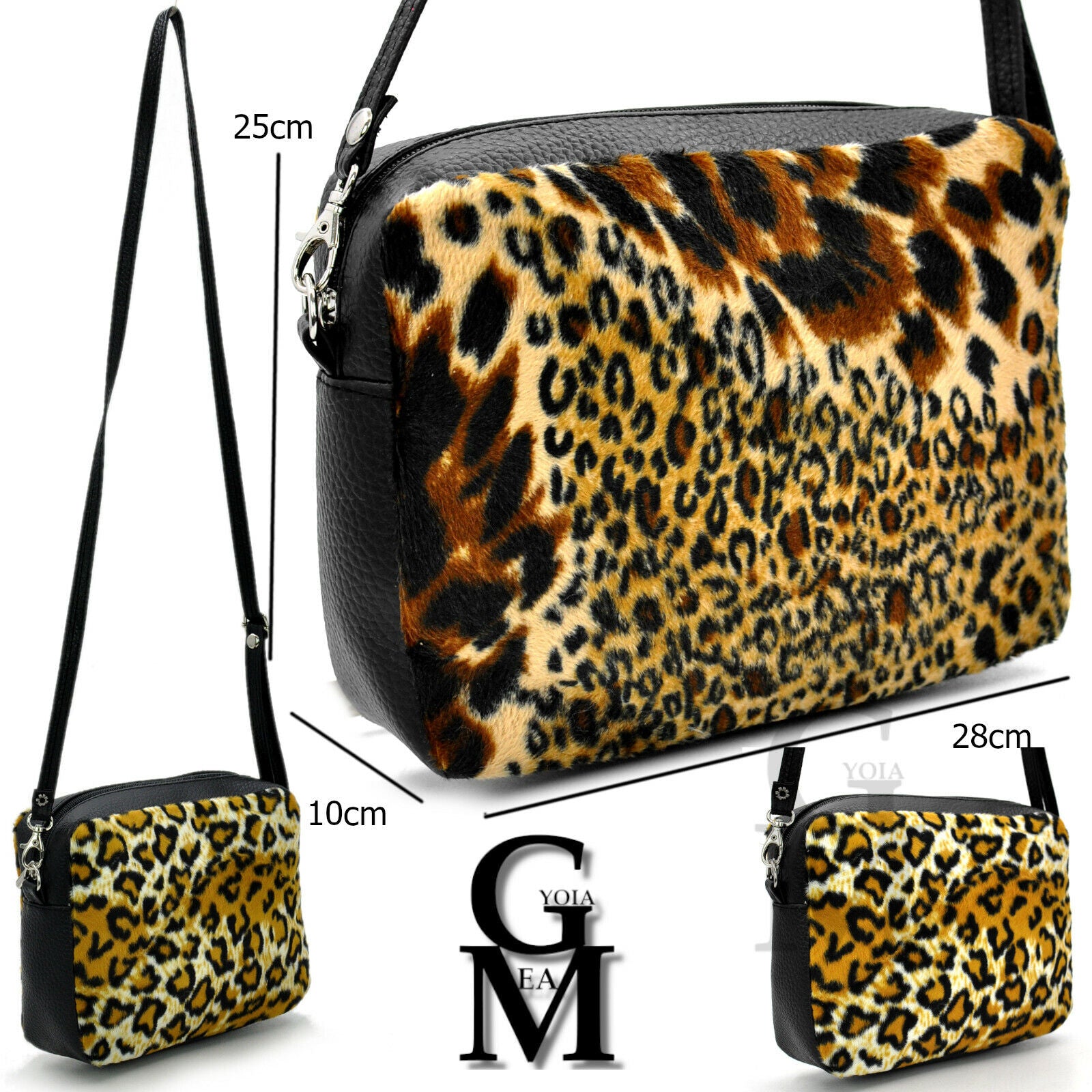 Borsa borsetta piccola tracolla pelo pelliccia moda casual fantasia leopardata