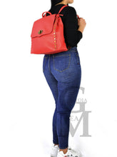 Carica l&#39;immagine nel visualizzatore di Gallery, GM borsa zaino 2in1 donna fibbie borchie pelle cuoio scuola spalla tracolla