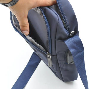 Borsello uomo USB porta ipad tablet tracolla borsa nylon tessuto lavoro casual