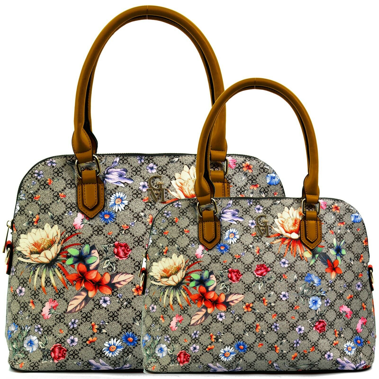 Gyoiamea Borsa + Borsetta 2 pezzi fantasia floreale elegante bauletto made italy