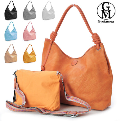 Borsa donna GM grande pelle spalla sacco hobo cinghia tracolla colorata nuova