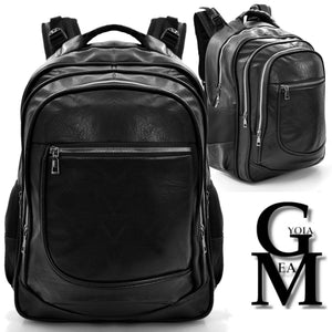 GM MILANO Zaino rigido pc uomo pelle grande nuovo USB viaggio nero notebook