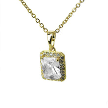 Carica l&#39;immagine nel visualizzatore di Gallery, Collana donna punto luce lusso oro strass zircone elegante ciondolo elegante