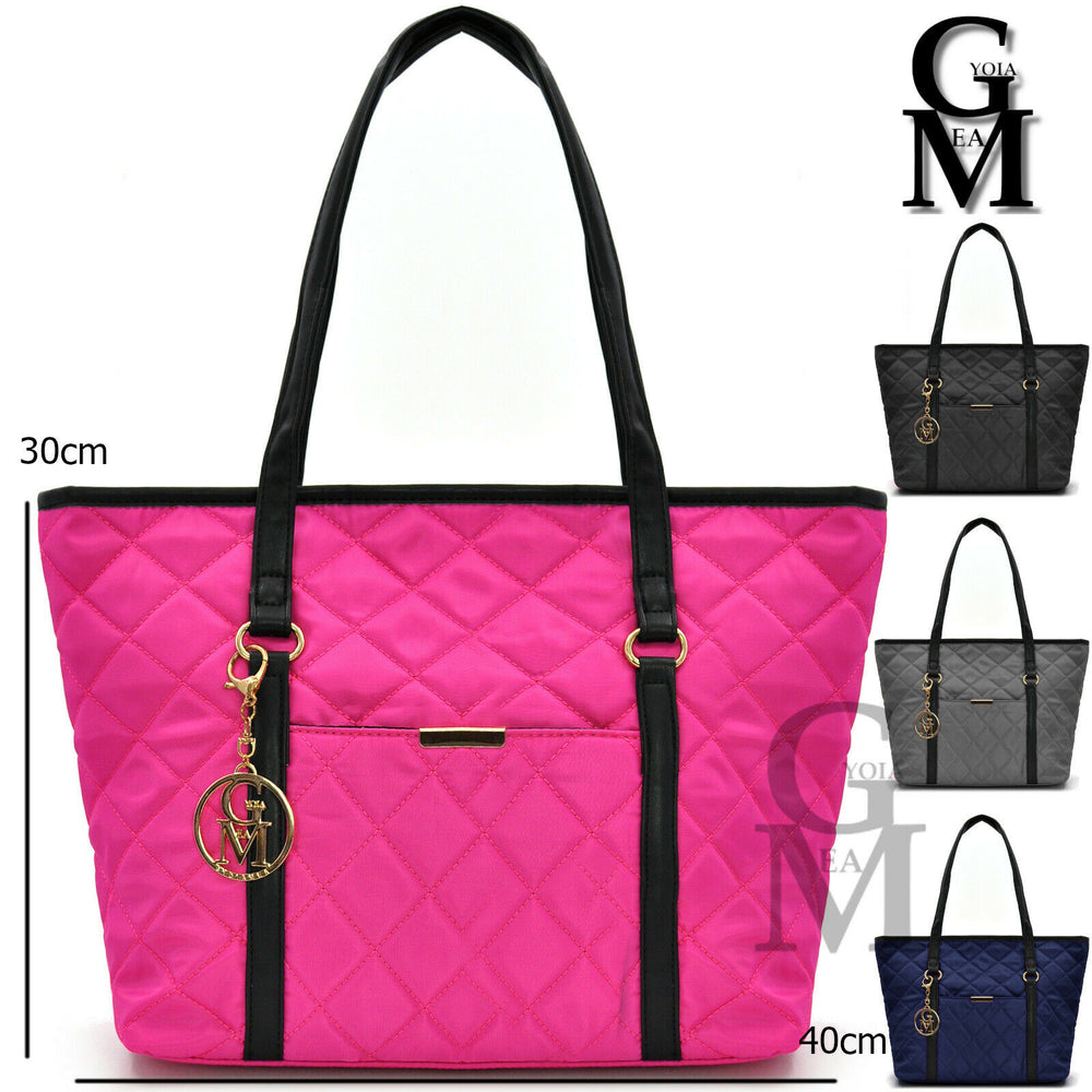 Borsa spalla manici fuxia GM AKA shopping donna piumino waterproof impermeabile