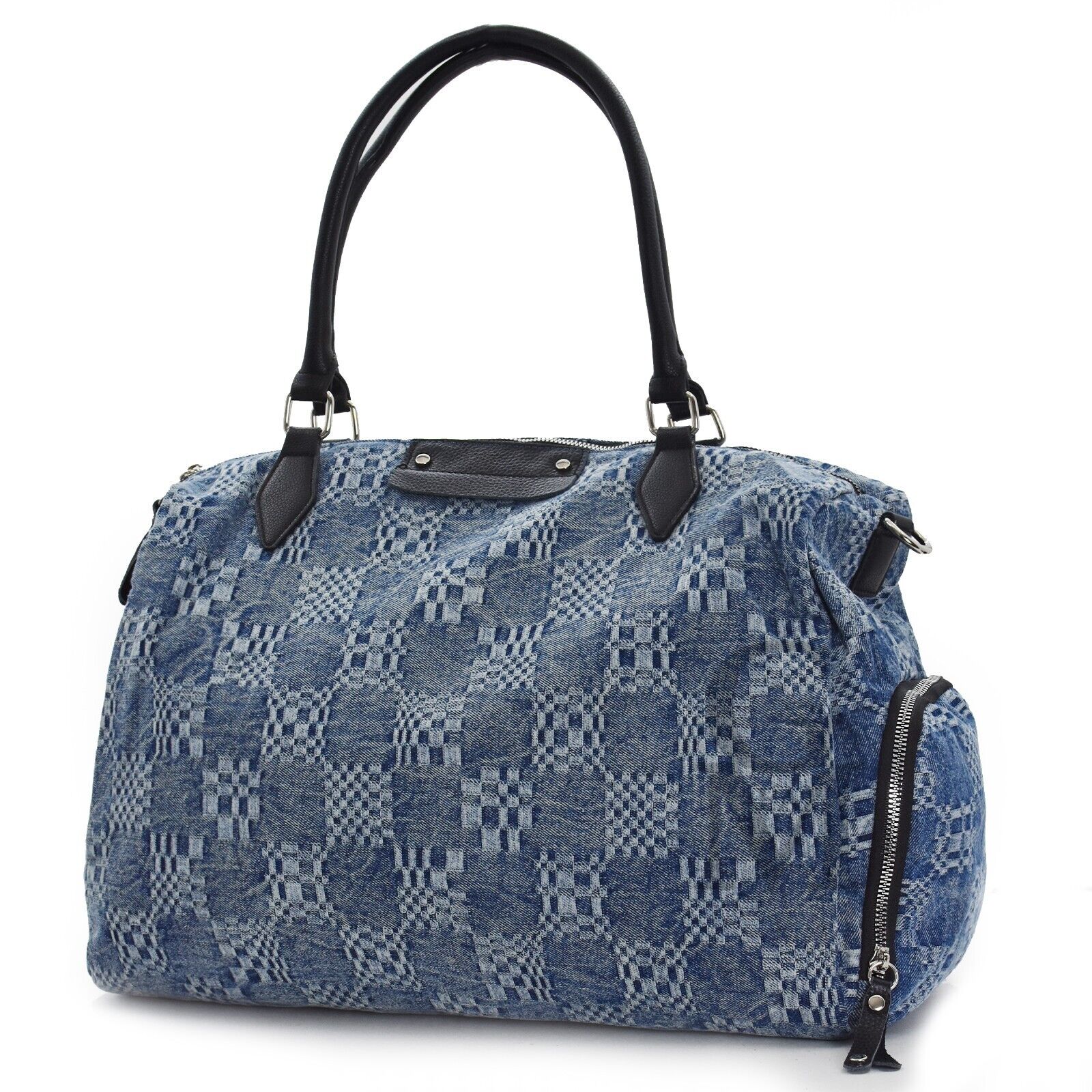 Borsa bauletto grande donna originale grande capiente jeans bagaglio viaggi jeansata viaggiare viaggio passeggio