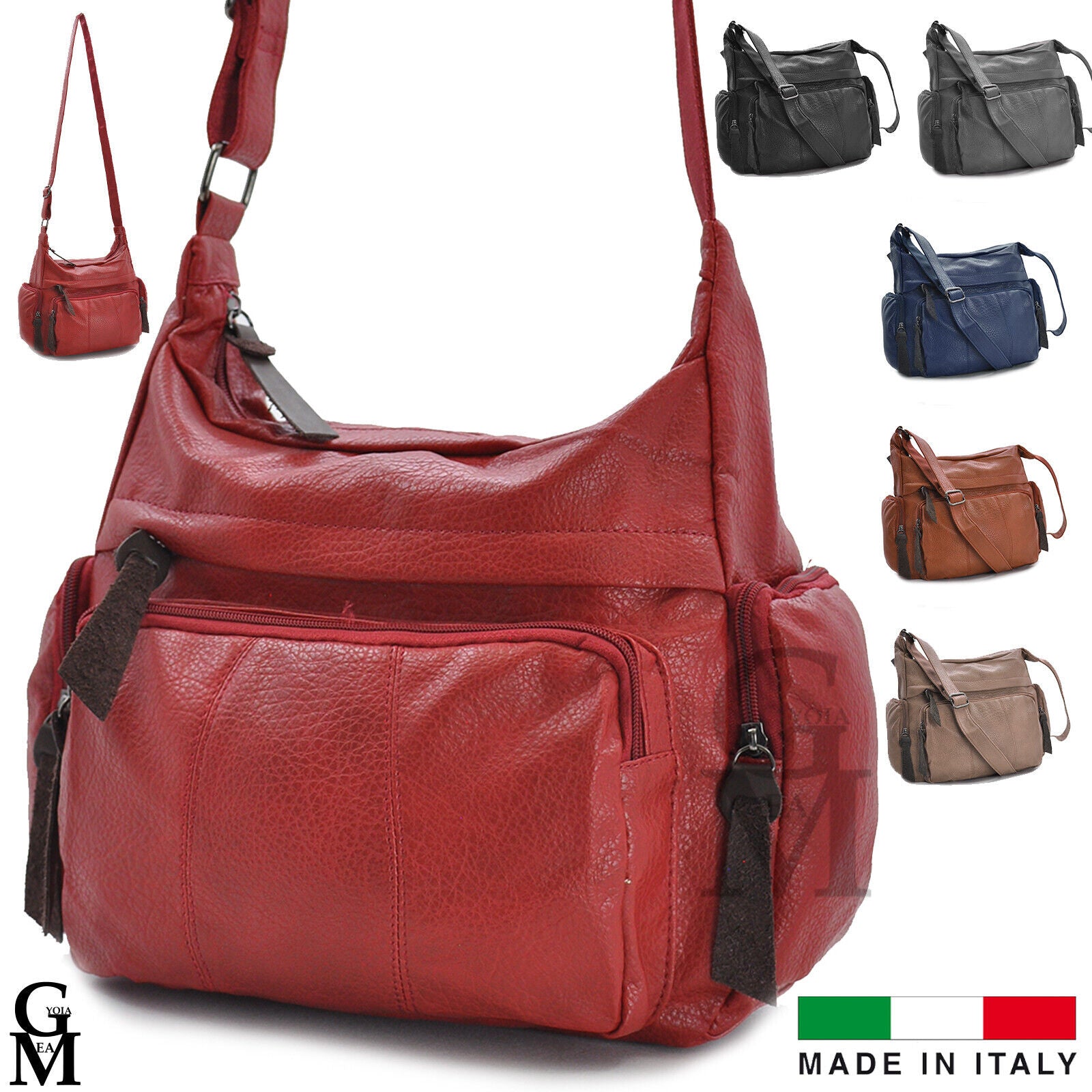 Borsa messenger tracolla multitasche moda donna nuova vintage pelle moda postina