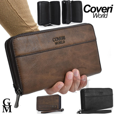 Borsello borsa a mano COVERI uomo 2in1 Eco Pelle Unisex Pochette a Mano Da Polso