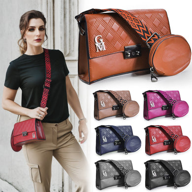Borsa + portamonete borsetta trapuntata donna tracolla cinghia ragazza elegante