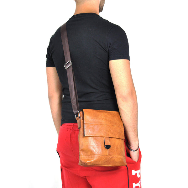 Borsello MADE ITALY vintage cinghia vintage casual passeggio lavoro cuoio nero