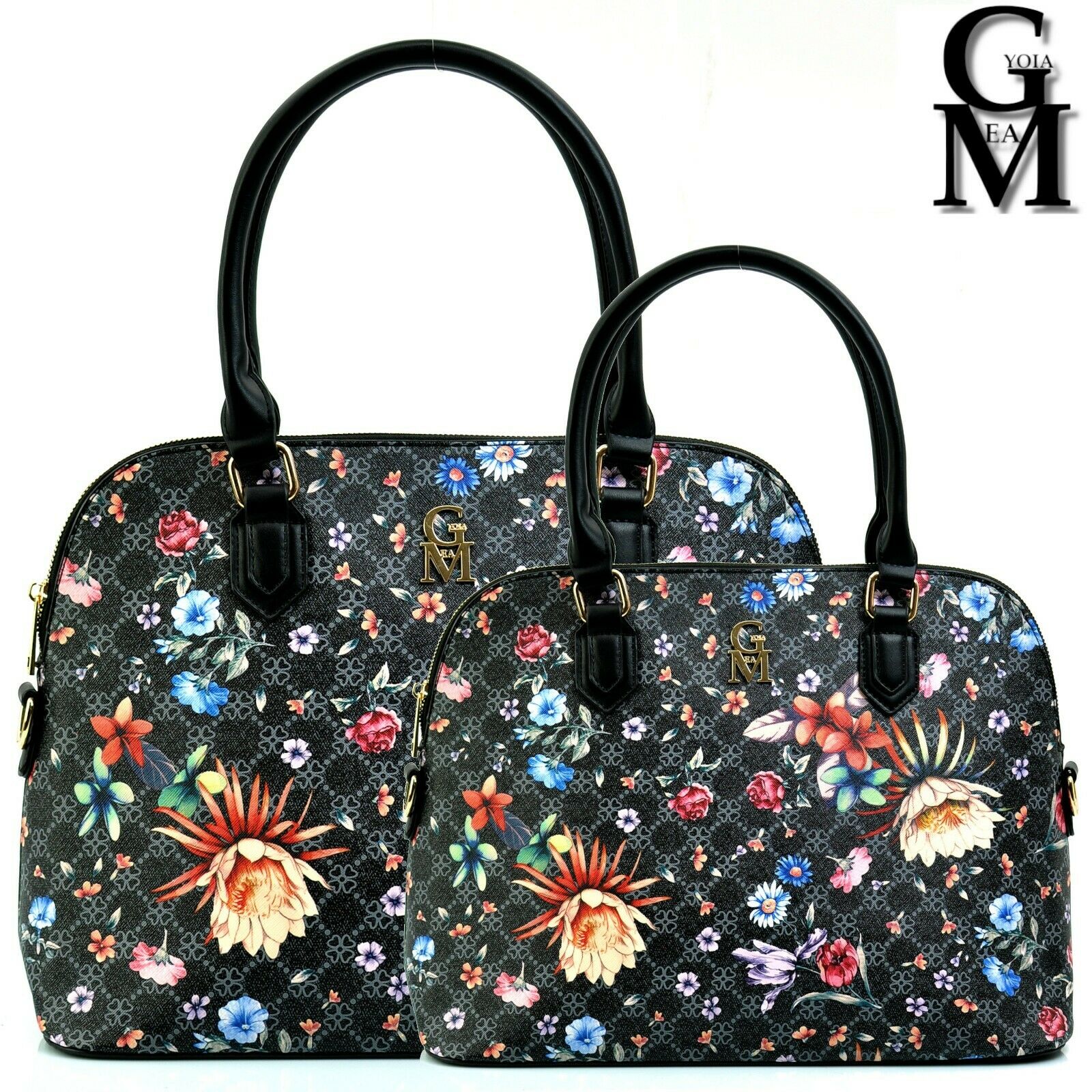 Gyoiamea Borsa + Borsetta 2 pezzi fantasia floreale elegante bauletto made italy