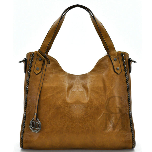 Borsa DUDLIN milano pelle morbida hobo catene cartney spalla morbida grande