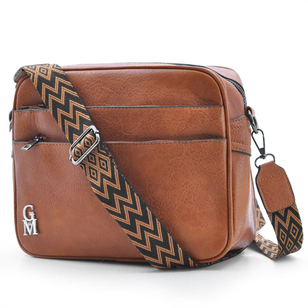 Borsa donna Gyoiamea vintage pelle viola tracolla postina capiente tasche multi