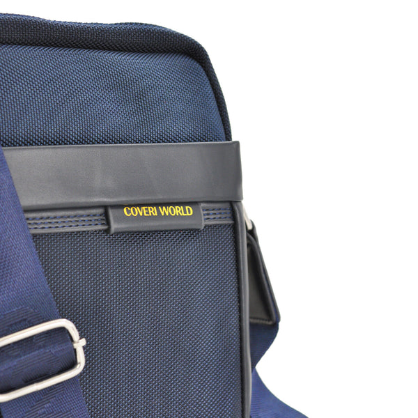 Borsello uomo firmato COVERI blu tasche tessuto tecnico nylon sportivo passeggio