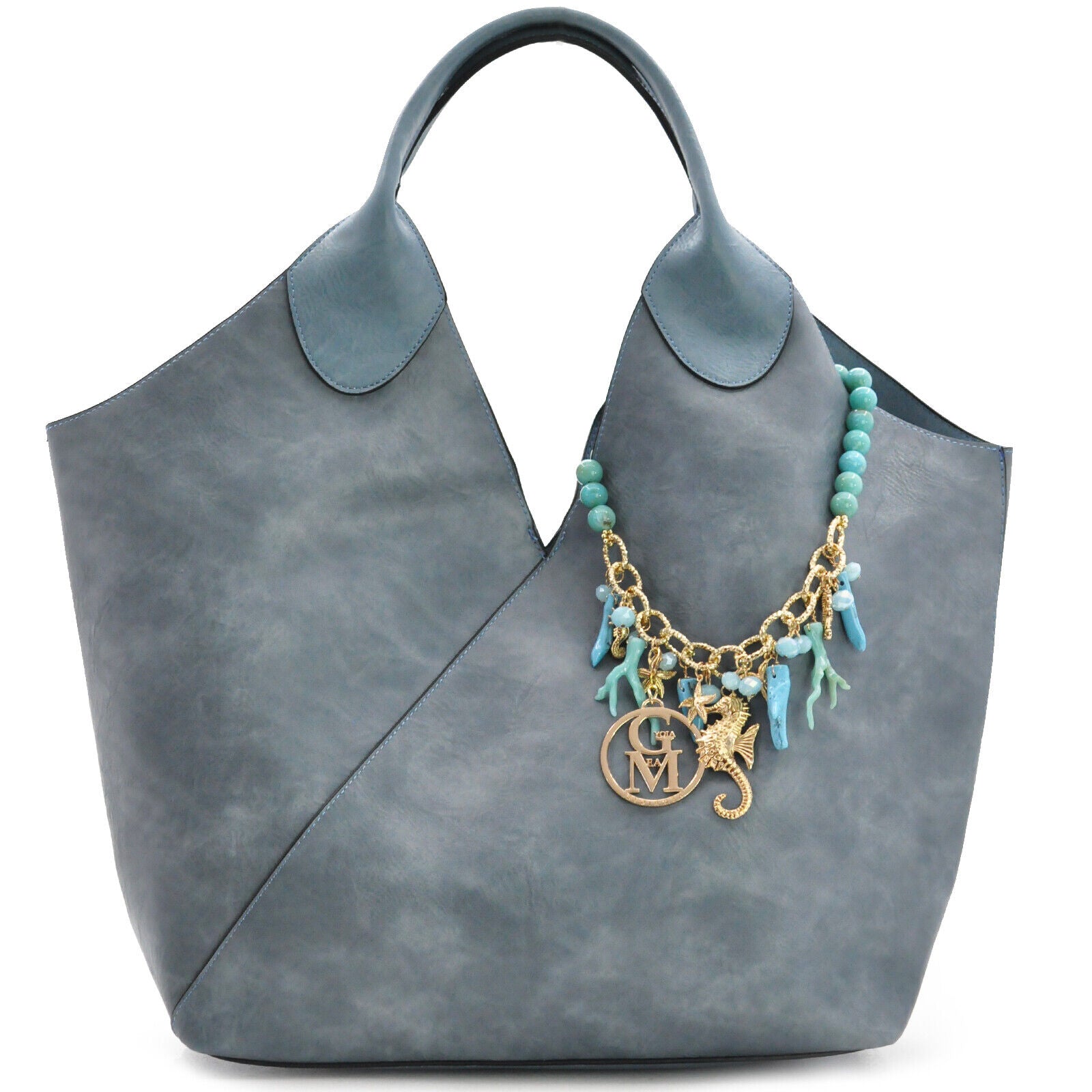 Borsa grande donna shopping capiente morbida shop shopper rosa azzurra capiente