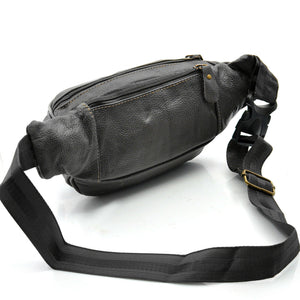 Uomo vera pelle marsupio borsa tracolla vita viaggio MULTI TASCHE nero vintage