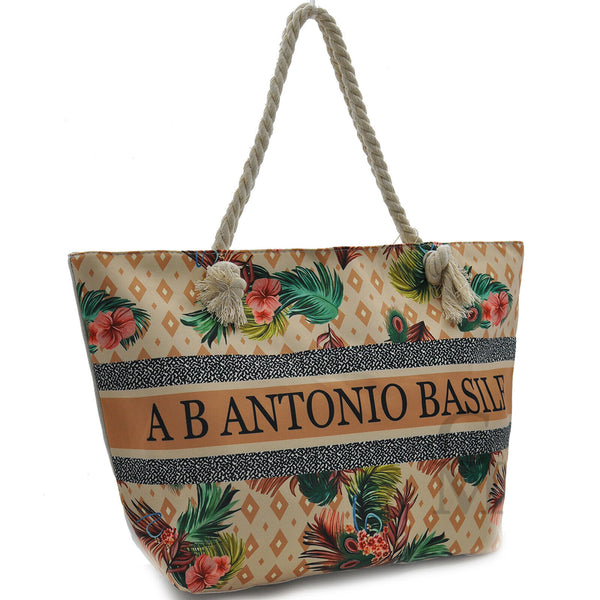 borsa mare fantasia brasile floreale firmata A.Basile colorata manici corda