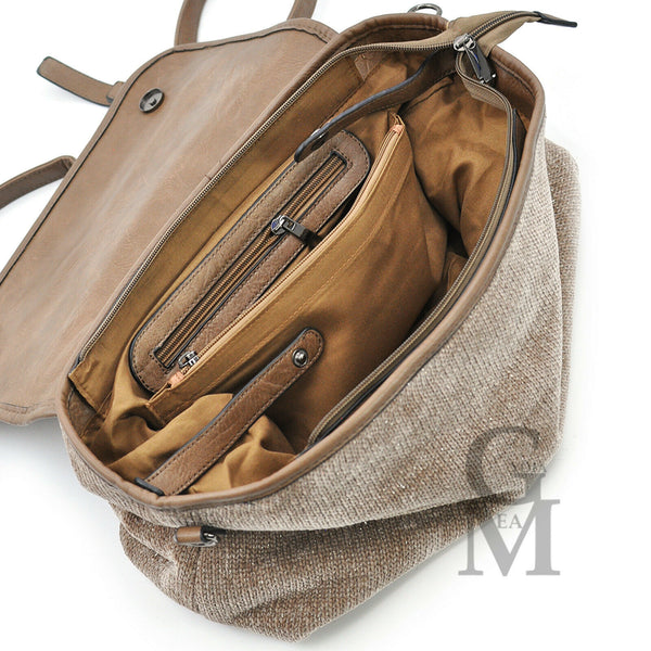 Borsa donna originale GYOIAMEA lana velluto pelle vintage particolare novità
