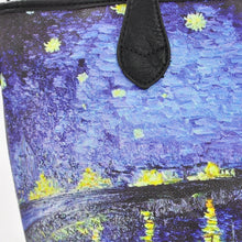 Carica l&#39;immagine nel visualizzatore di Gallery, Borsa shopping dipinto stampa opera d&#39;arte Notte stellata sul Rodano paesaggio