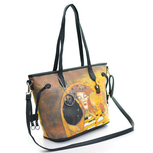 GM borsa STRASS fantasia dipinto quadro Gustav klimt donna pelle shopping spalla