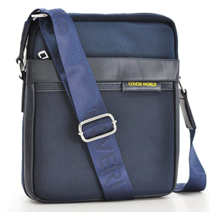 Borsello uomo firmato COVERI blu tasche tessuto tecnico nylon sportivo passeggio