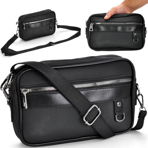 Borsello borsa a mano GM uomo 2in1 Eco Pelle Unisex Pochette Mano Da Polso nero