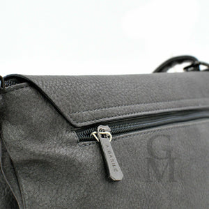 Pack 3in1 Tracolla A.BASILE uomo nero + portafoglio + cintura vera pelle italy