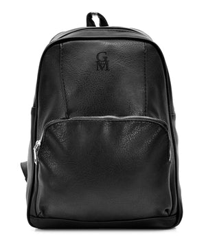 Zaino nero GM ufficio zip nuovo uomo donna classico tasche pelle sportivo lavoro