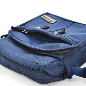 Borsello messenger blu da uomo in nylon con tracolla regolabile 5 tasche LUDONG