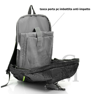 ZAINO ZAINETTO TECNICO 38 L UNIVERSALE MOTO COVERI ITALIA BACK-PACK NERO/VERDE