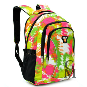 Zaino donna scuola fantasia multi colore rosa verde nuovo tasche superiori pc