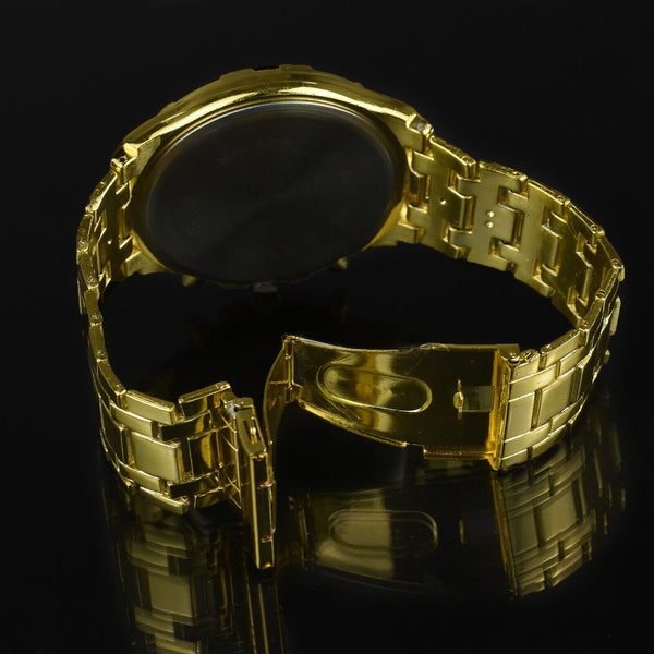 Orologio oro sportivo casual di lusso polso quarzo uomo acciaio VINTAGE Classico