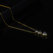 Carica l&#39;immagine nel visualizzatore di Gallery, Collana donna punto luce lusso cuori trilogy strass zircone cristallo gioiello