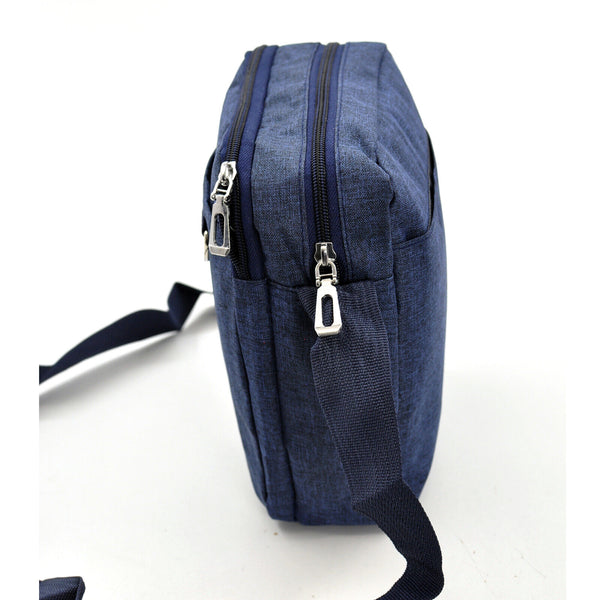 Borsello GM nylon uomo borsa tracolla tessuto nero blu lavoro sport piccolo tela