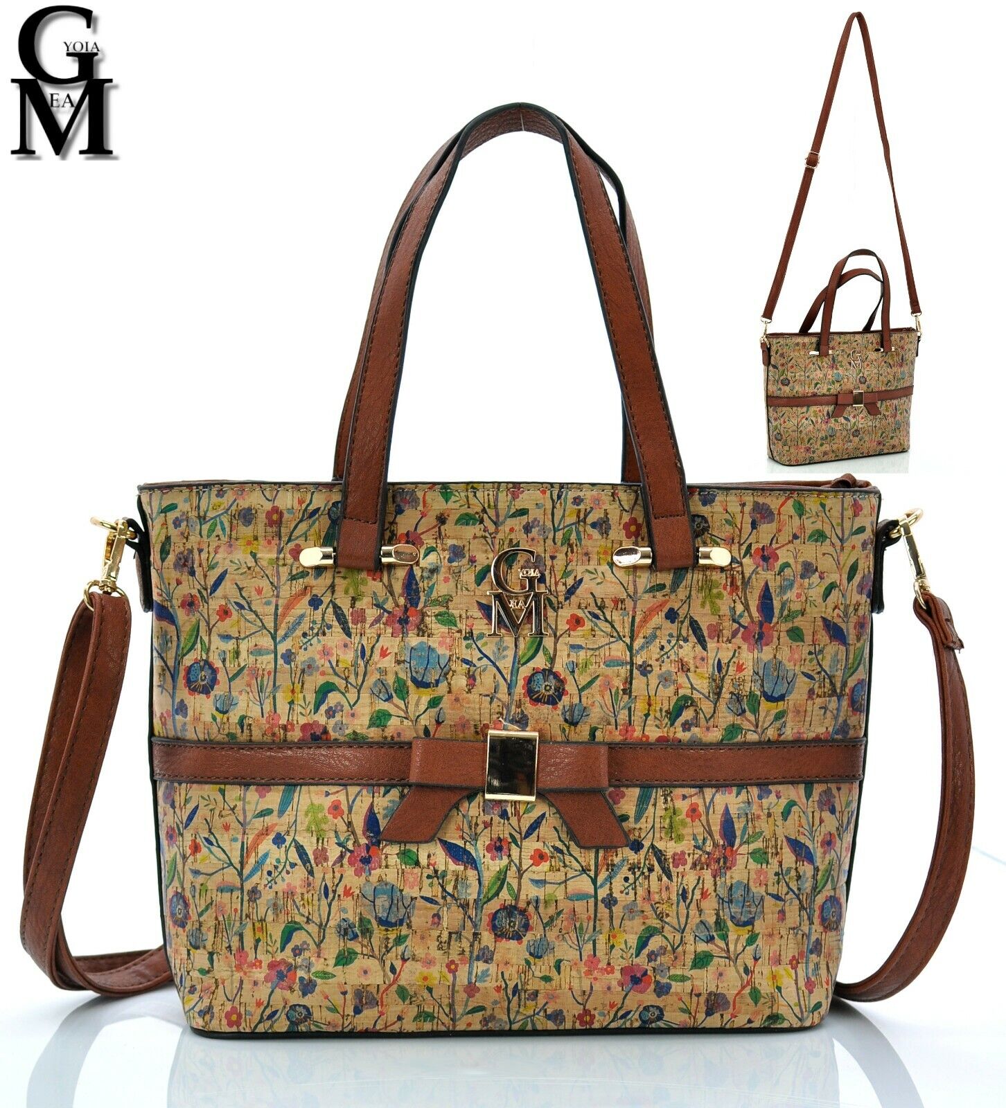 Gyoiamea borsa 2020 fantasia fiori sughero piccola tracolla casual legno donna