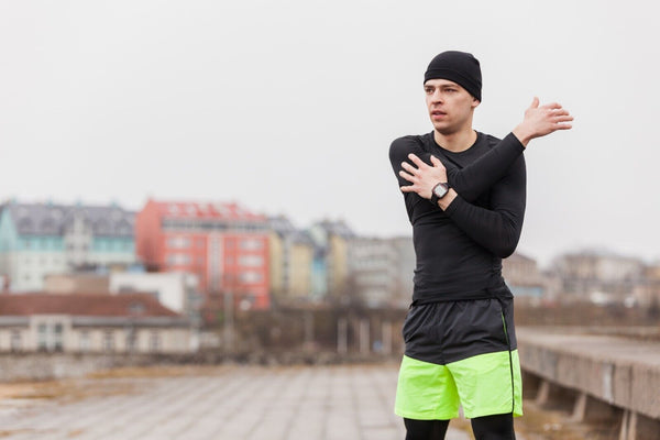 6 MAGLIE TERMICHE UOMO MICROFIBRA maniche lunghe elasticizzate NERE palestra