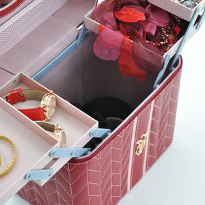 Portagioie scatola da viaggio porta gioielli cofanetto trousse trucchi creme set