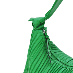 Borsa donna grande morbida verde Gyoiamea tracolla pelle plissettata sacco nuova