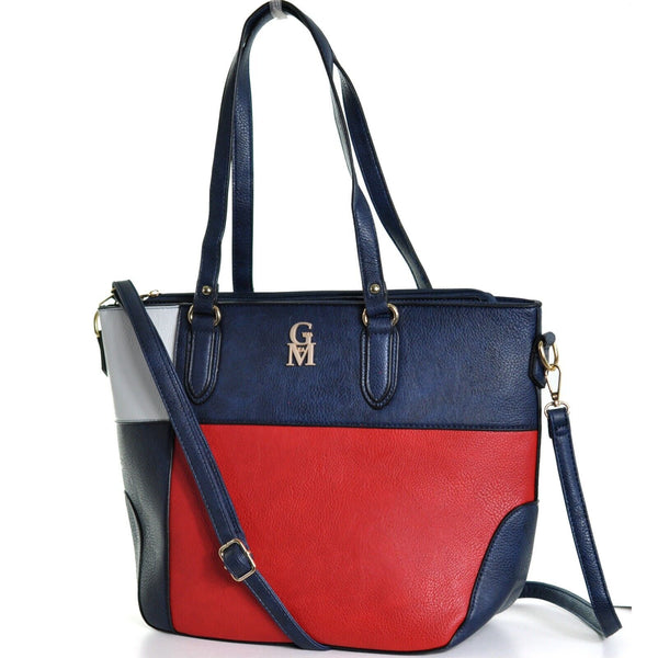 Borsa donna gyoiamea fantasia spalla pelle shopping multicolore tracolla grande
