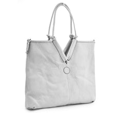 Carica l&#39;immagine nel visualizzatore di Gallery, Borsa donna GM celeste azzurro grande pelle spalla shopping semplice capiente