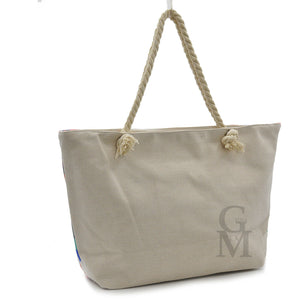 borsa mare fantasia frutta ananas sole firmata A.Basile multicolore manici corda
