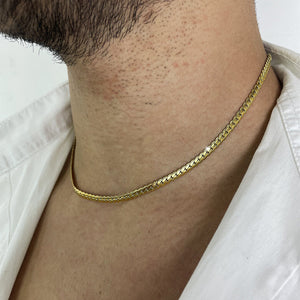 Collana pugilato donna uomo gioiello maglia oro acciaio serpente spina di pesce