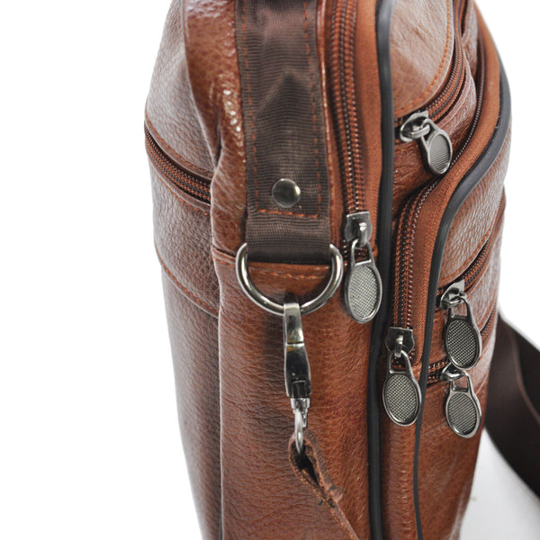 Borsello Uomo Tracolla tasche zip vera Pelle Lavoro Vintage Grande marrone nero
