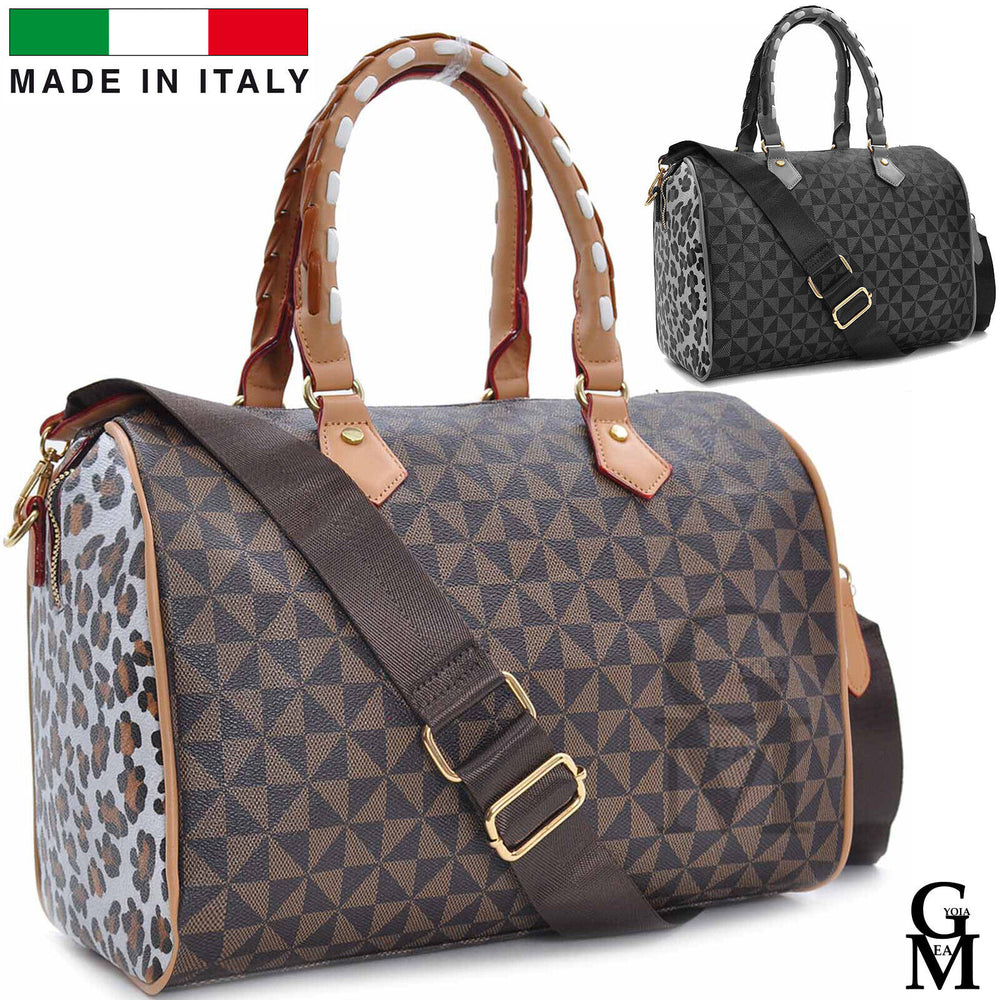 Gyoiamea borsa bauletto fantasia leopardato nuova donna tracolla pelle cerniera