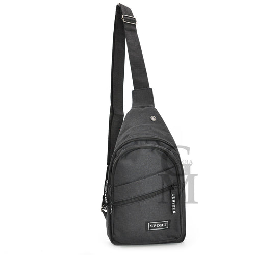 Marsupio SPORT uomo petto monospalla tasche zip sportivo borsa tracolla blu nero