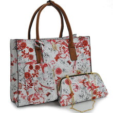 Carica l&#39;immagine nel visualizzatore di Gallery, Borsa GM Milano 4in1 set borsa borse fiori floreale fantasia moda rosa omaggio