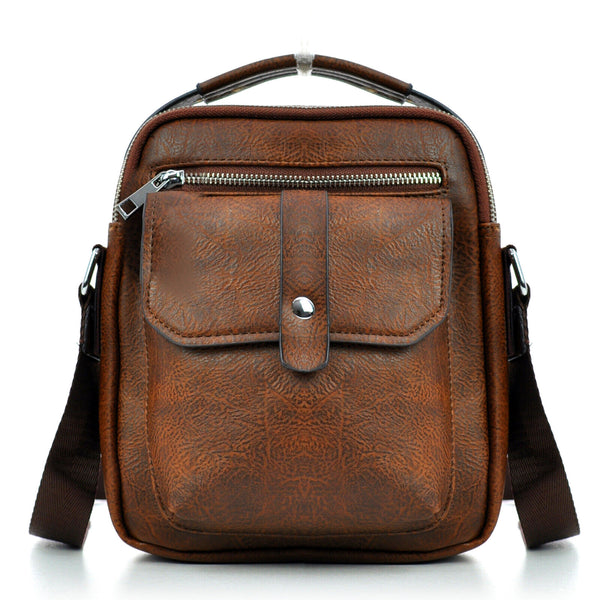 Borsello uomo moda tracolla borsa pelle lavoro vintage casual retro marrone nero