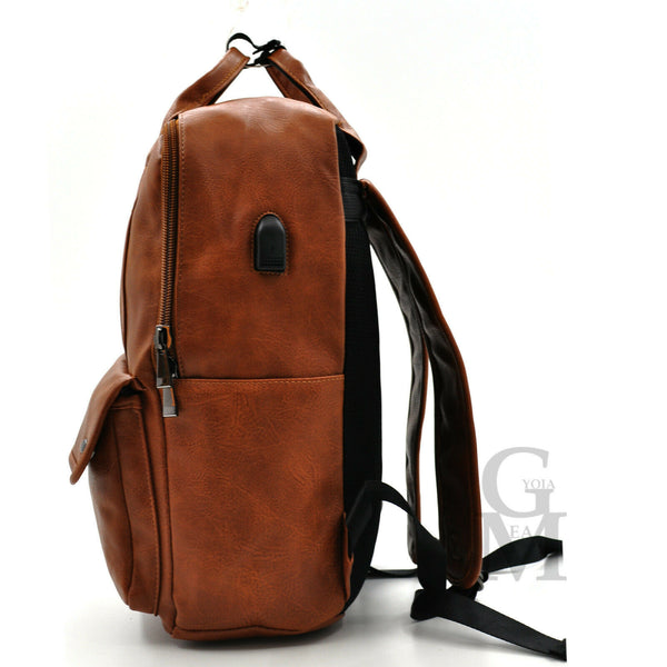 GM Zaino pelle portadocumenti pc viaggio lavoro passeggio grande vintage nuovo