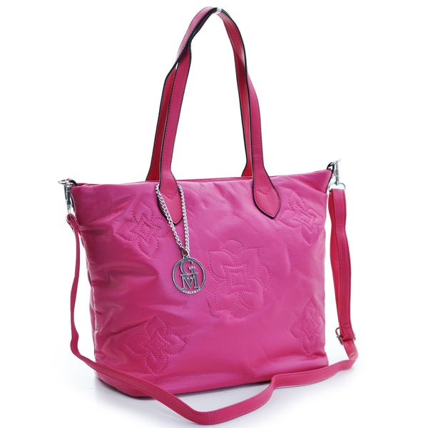Borsa firmata originale Gyoiamea donna shopping shopper pelle ricamata fiori